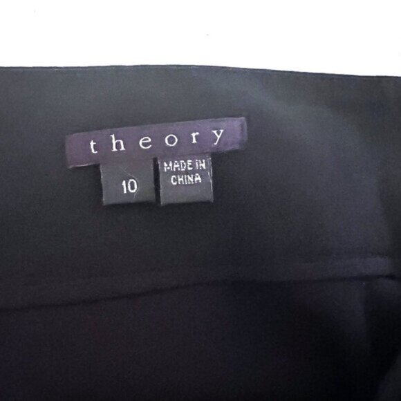 Theory Rima Charm Black Pleated Midi Skirt Bow Silk Viscose Party Workwear Sz 10 - Picture 8 of 12